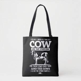 Tote Bag Citations d'élevage de bovins de vache amusantes