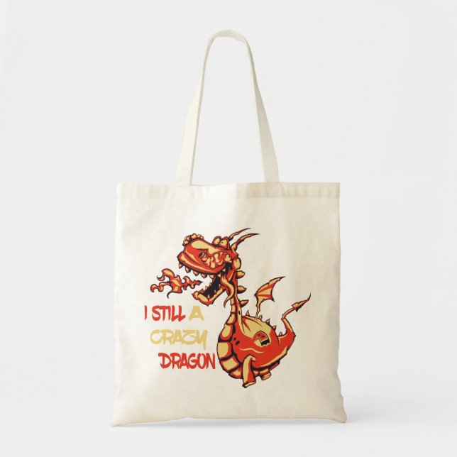 Tote Bag Citations Drôle Et Mignonne De Dragon De Feu (Devant)