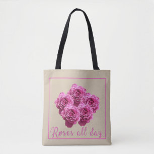 Tote Bag Citations drôles sur les roses et l'amour