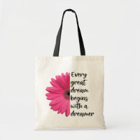 Citations du Dreamer Motivational Pink Daisy Sayie
