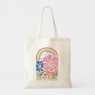 Tote Bag Citations Florales Boho