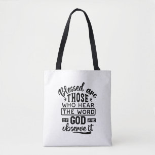 Tote Bag Citations sur les Bienheureux qui Écoutent la Paro