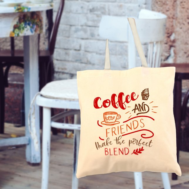 Tote Bag Citer le café et les amis Citer l'amoureux du café (Créateur téléchargé)