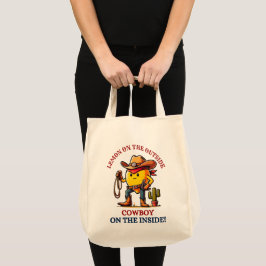 Tote Bag Citron cowboy avec lasso et cactus