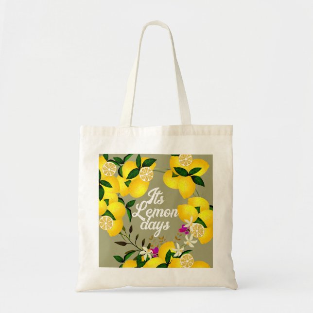 Tote Bag Citron gris (Devant)