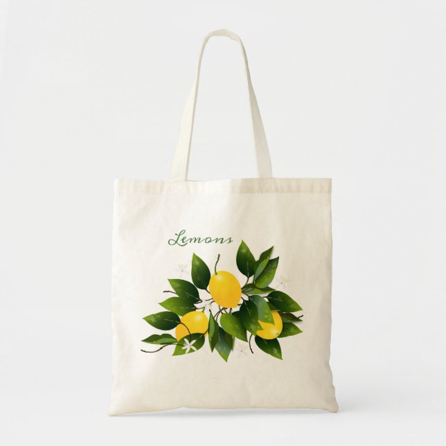 Tote Bag Citrons agrumes Fruits floraux (Devant)