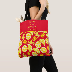 Tote Bag citrons citrus citron chef mignon jaune rouge