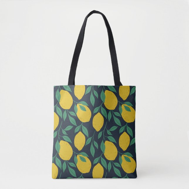 Tote Bag Citrons Colorés : Vibrance Dessinée À La Main. (Devant)