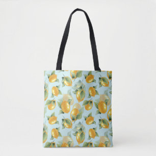 Tote Bag Citrons Feuilles : Aquarelle Impression transparen