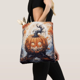 Tote Bag Citrouille de la lanterne Halloween Jack O'