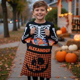 Tote Bag Citrouille d'Halloween Jack-O-Lantern Orange & Bla
