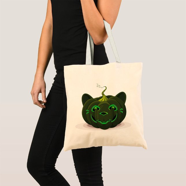 Tote Bag Citrouille d'Halloween vert (Créateur téléchargé)
