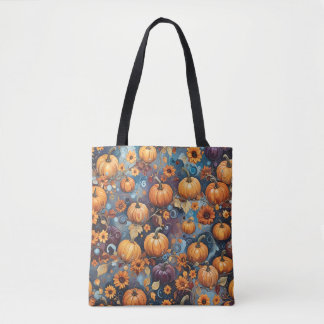 Tote Bag Citrouille doux automne Motif Fourre-tout