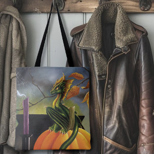 Tote Bag Citrouille Dragon Cauldron Halloween