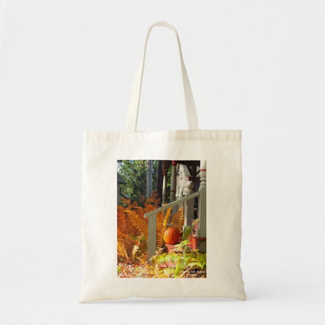 Tote Bag Citrouille et Ferns - Martha's Vineyard (Devant)