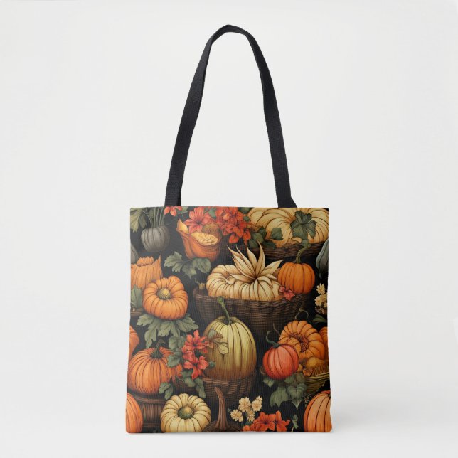 Tote Bag Citrouille et plus encore, automne, (Devant)