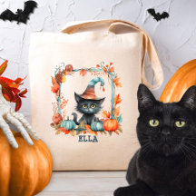 Citrouille Halloween Éffrayant Chat noir personnal