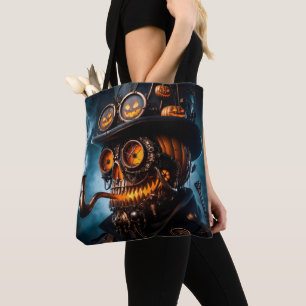 Tote Bag Citrouille Jack-O-Lantern Steampunk Gothique Hallo