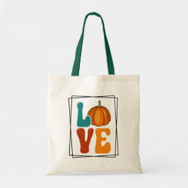 Tote Bag Citrouille LOVE Automne Automne