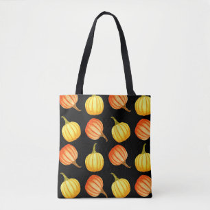 Tote Bag Citrouille orange : Motif d'aquarelle transparente