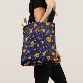 Tote Bag Citrouille spatial d'Halloween - Jack-O'-Lanterne 