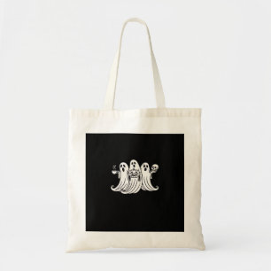 Tote Bag Citrouille tenant une tasse de café effrayant