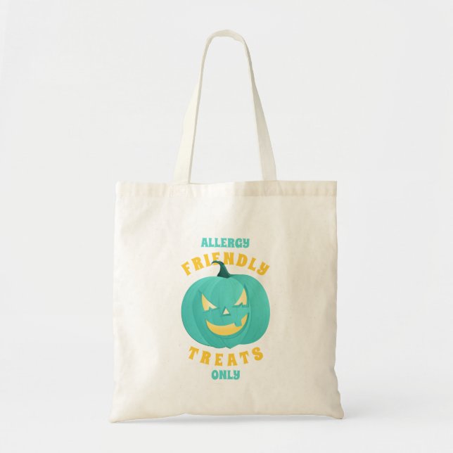 Tote Bag Citrouille turquoise Allergie non alimentaire Trai (Devant)
