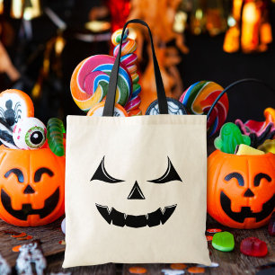 Tote Bag Citrouille Visage de Jack O'Lantern Méchant
