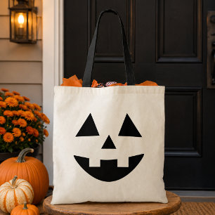 Tote Bag Citrouille Visage Jack O Lantern Mignon Halloween