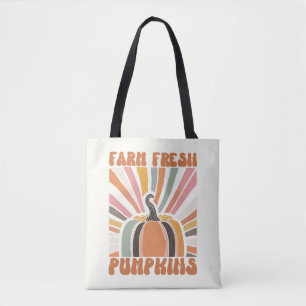 Tote Bag Citrouilles frais de la ferme rétro