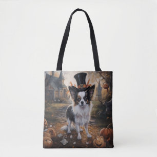Tote Bag Citrouilles Papillon Halloween Épouvantable