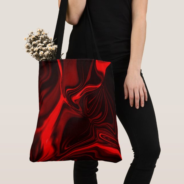 Tote Bag Clair les courbes ou les ondulations rouges et les (De près)