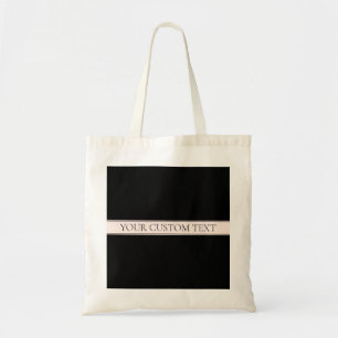 Tote Bag Clair rose pâle Bleu Bande et Élégant Texte modifi