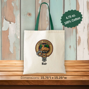 Tote Bag Clan Blair Crest sur Tartan