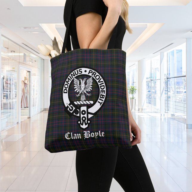 Tote Bag Clan Boyle Crest Badge & Tartan (Créateur téléchargé)