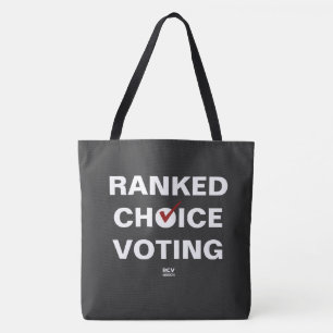 Tote Bag Classé Choix Voter avec coche sur noir