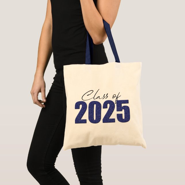 Tote Bag Classe de Parties scintillant bleu marine de 2025 (Devant (produit))