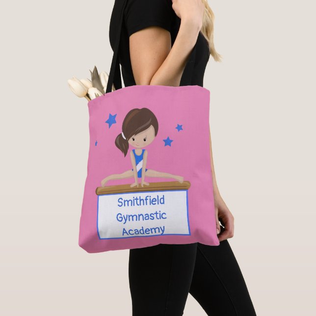 Tote Bag Classe École de gymnastique Académie Texte personn (De près)