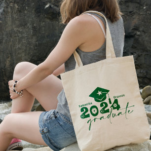 Tote Bag Classe Graduate Personnalisée de 2024 Vert