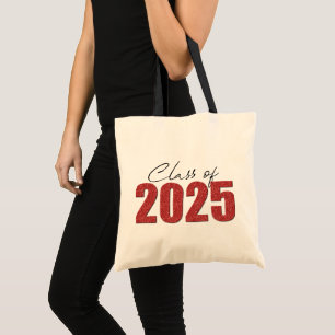 Tote Bag Classe Parties scintillant rouge de 2025