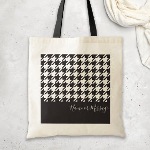Tote Bag Classic moderne noir et blanc Houndstooth