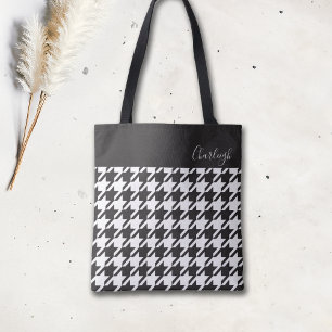 Tote Bag Classic moderne noir et blanc Houndstooth