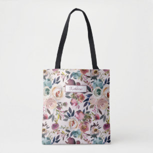 Tote Bag Classic Nommé Blush Pink Green Blue Floral