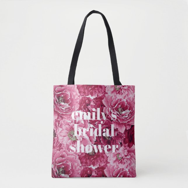 Tote Bag Classic Pink Peonies Clusters Fête des mariées per (Devant)