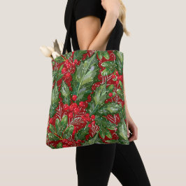 Tote Bag Classique hiver neige Holly Noël