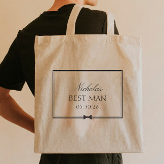 Tote Bag Classique Personnalisé Simple Bowtie Best Man
