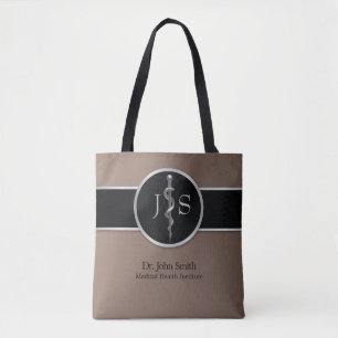 Tote Bag Classy Argent Noble Bague d'Asclepius Médicale