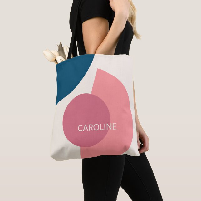 Tote Bag Classy Funky Midsiècle Abstraits cercles Motif (De près)