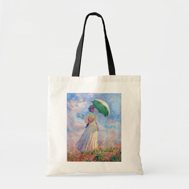 Tote Bag Claude Monet - Femme avec un parasol face à droite (Devant)