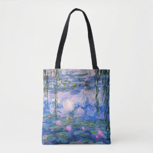 Tote Bag Claude Monet Water Lilies Vintage Floral HD Art